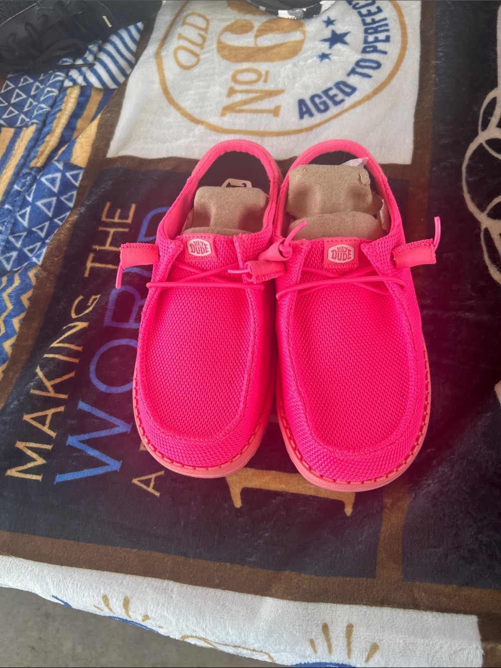 Hey Dude Neon Pink Slip-On Moccasins